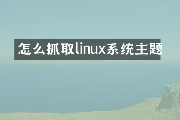 怎么抓取linux系统主题