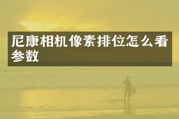 尼康相机像素排位怎么看参数