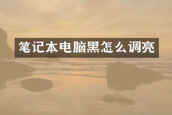 笔记本电脑黑怎么调亮