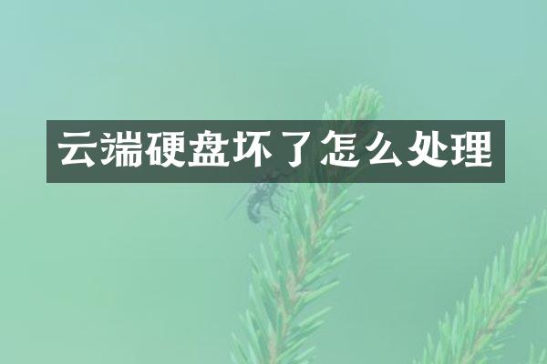 云端硬盘坏了怎么处理