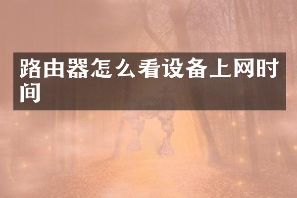 路由器怎么看设备上网时间