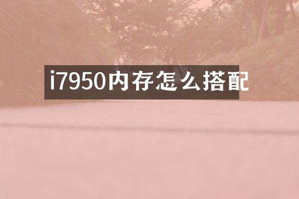 i7950内存怎么搭配