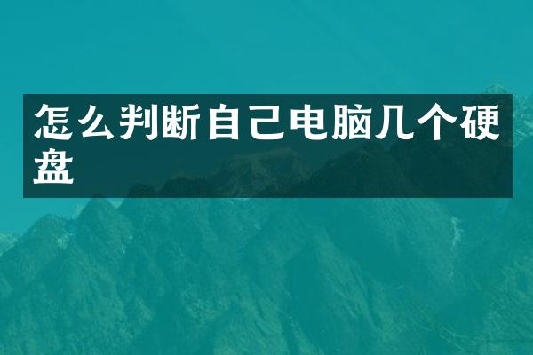 怎么判断自己电脑几个硬盘