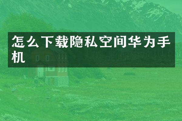 怎么下载隐私空间华为手机