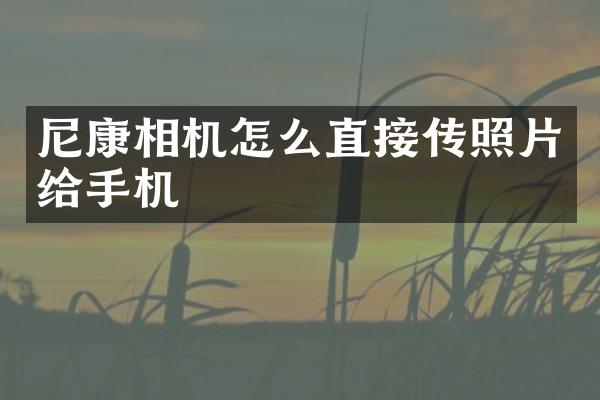 尼康相机怎么直接传照片给手机