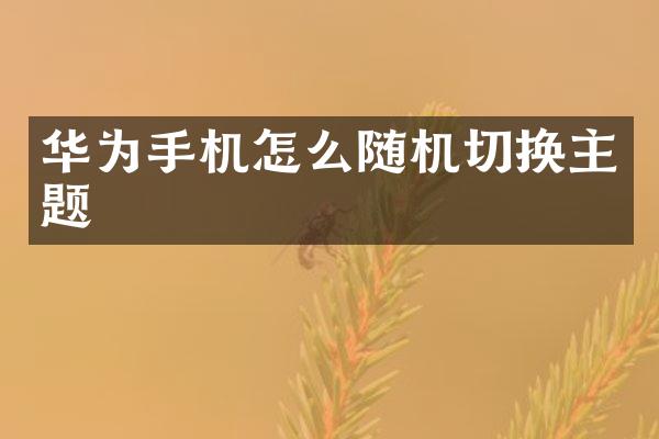华为手机怎么随机切换主题