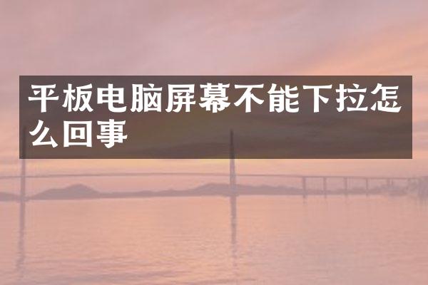 平板电脑屏幕不能下拉怎么回事