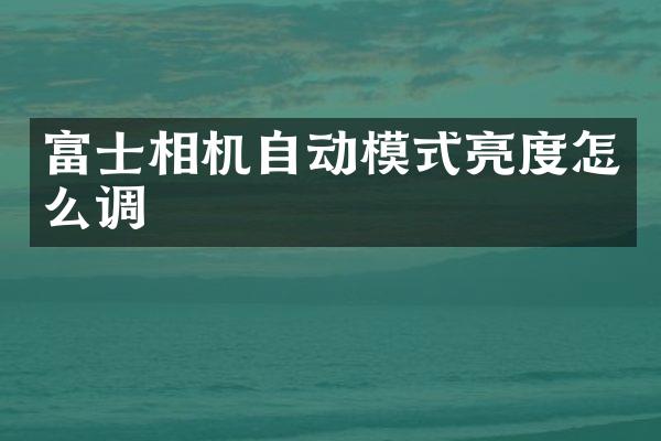 富士相机自动模式亮度怎么调