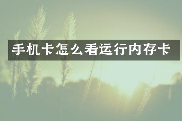手机卡怎么看运行内存卡