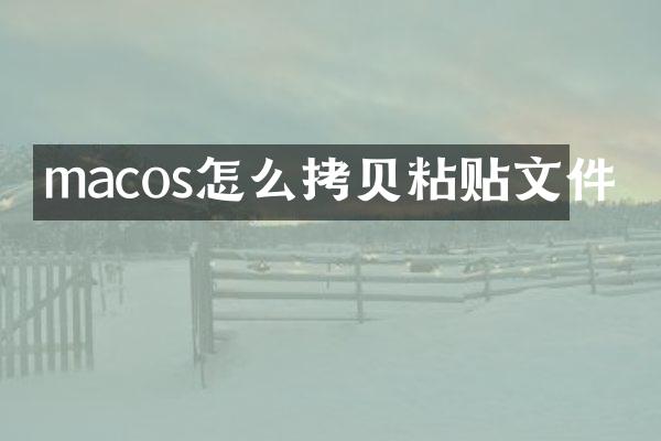 macos怎么拷贝粘贴文件