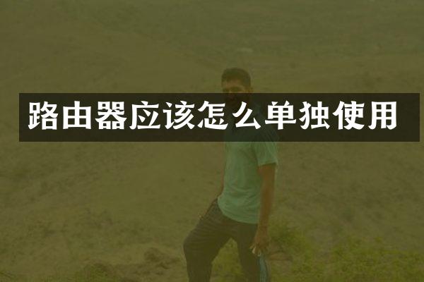 路由器应该怎么单独使用