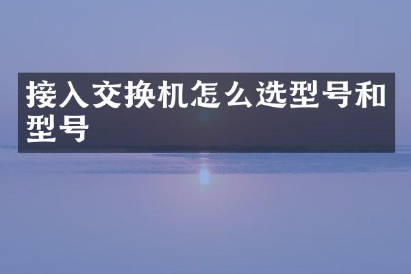 接入交换机怎么选型号和型号