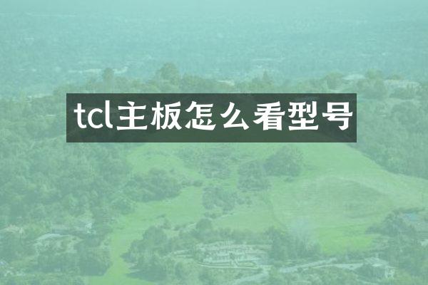 tcl主板怎么看型号
