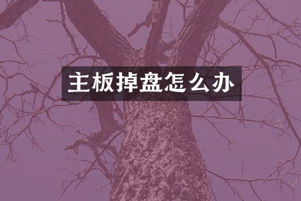 主板掉盘怎么办