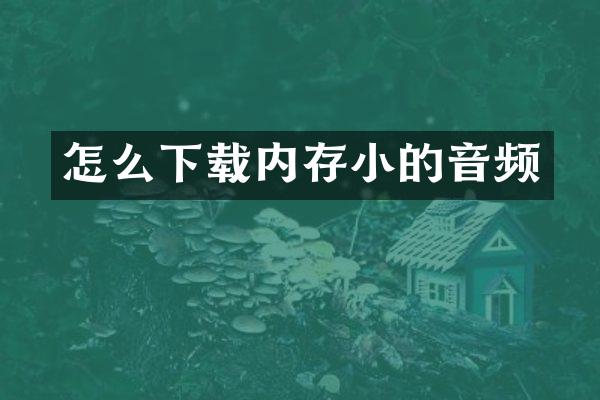 怎么下载内存小的音频