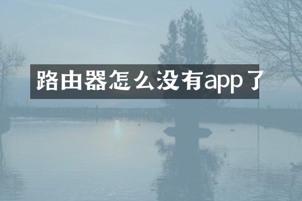 路由器怎么没有app了