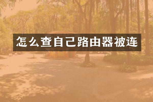 怎么查自己路由器被连