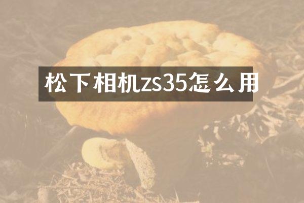 松下相机zs35怎么用