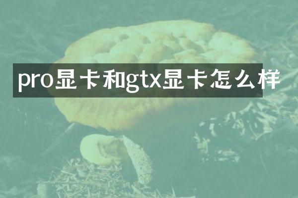 pro显卡和gtx显卡怎么样