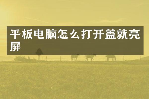 平板电脑怎么打开盖就亮屏