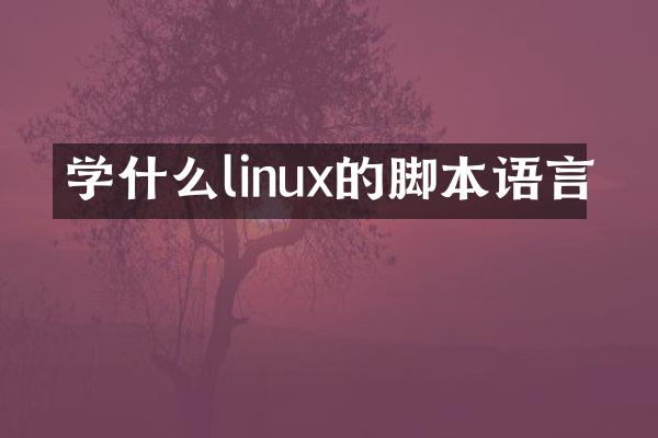 学什么linux的脚本语言