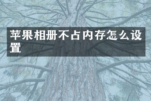 苹果相册不占内存怎么设置