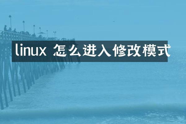 linux 怎么进入修改模式