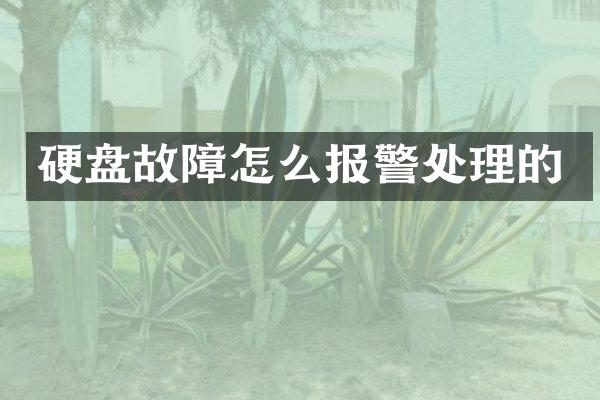 硬盘故障怎么报警处理的
