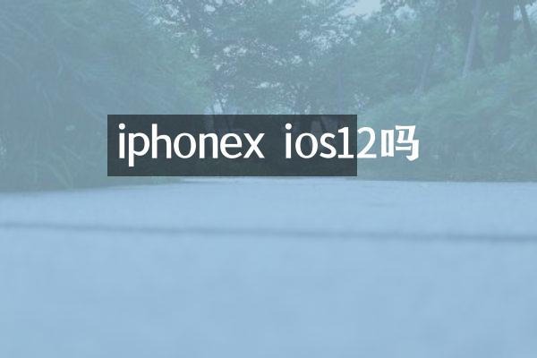 iphonex ios12吗