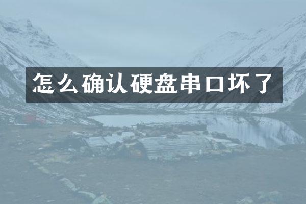 怎么确认硬盘串口坏了