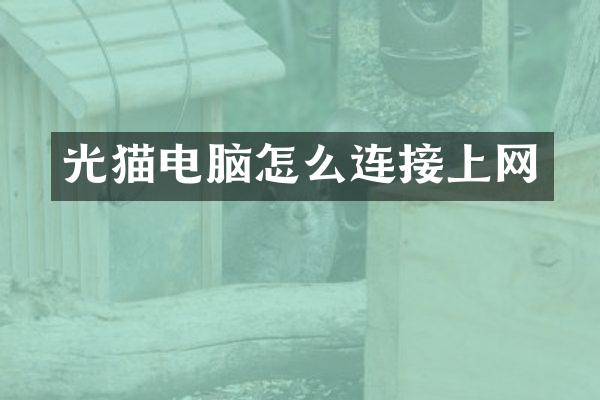 光猫电脑怎么连接上网