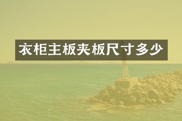 衣柜主板夹板尺寸多少