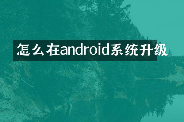 怎么在android系统升级