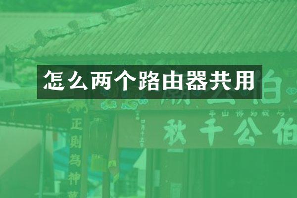 怎么两个路由器共用