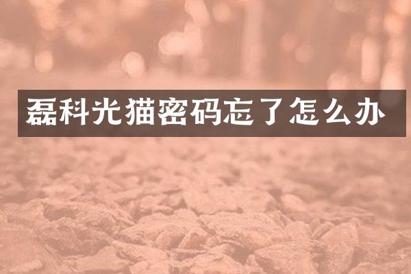 磊科光猫密码忘了怎么办