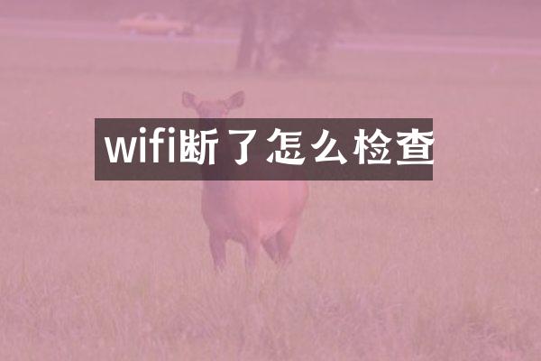 wifi断了怎么检查