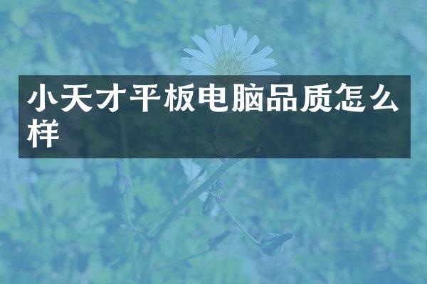 小天才平板电脑品质怎么样