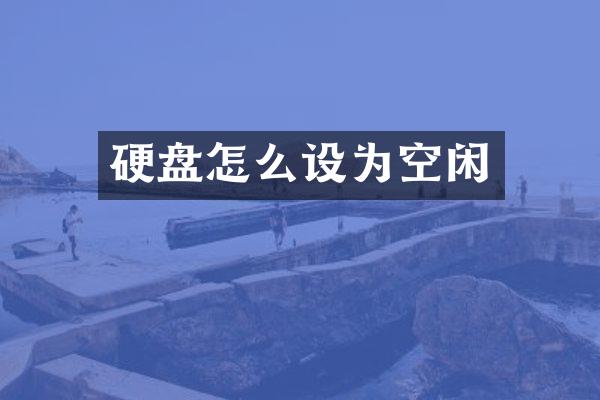 硬盘怎么设为空闲