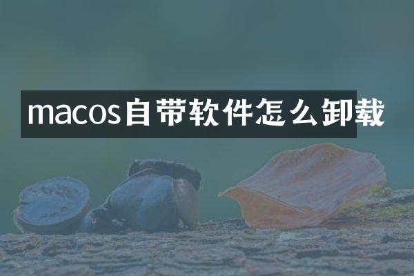 macos自带软件怎么卸载