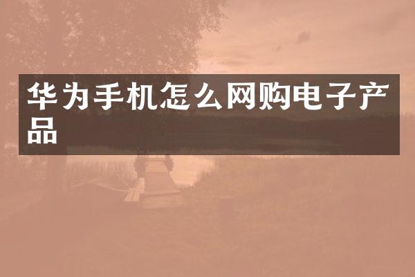 华为手机怎么网购电子产品