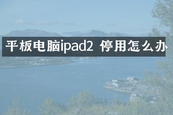 平板电脑ipad2 停用怎么办