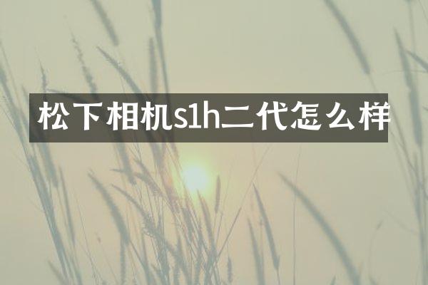 松下相机s1h二代怎么样