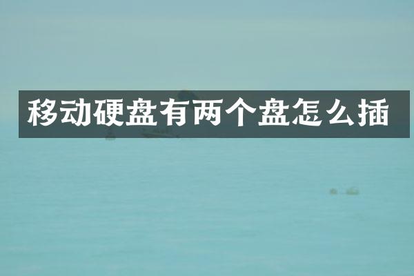 移动硬盘有两个盘怎么插