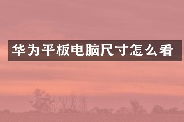 华为平板电脑尺寸怎么看