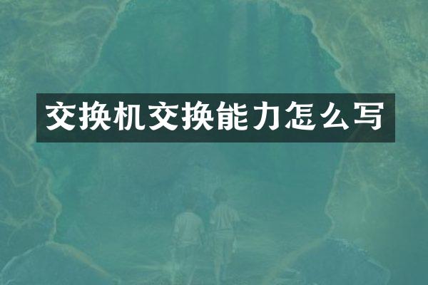 交换机交换能力怎么写