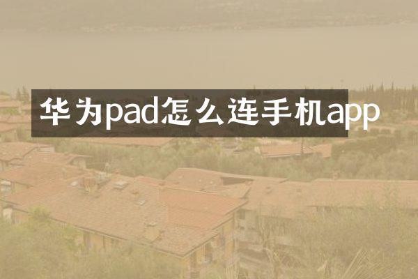 华为pad怎么连手机app
