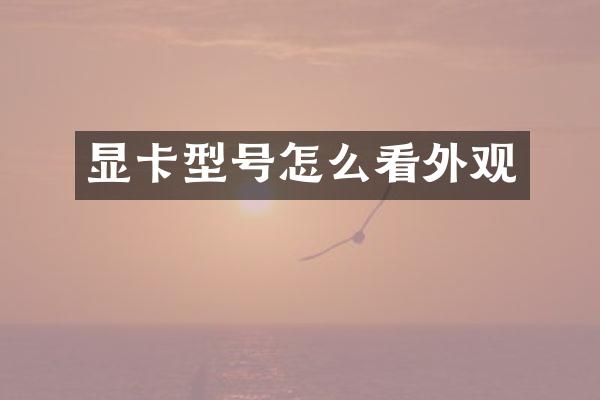 显卡型号怎么看外观