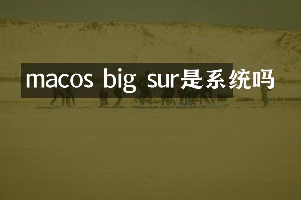 macos big sur是系统吗