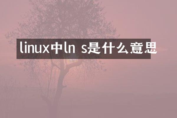 linux中ln s是什么意思