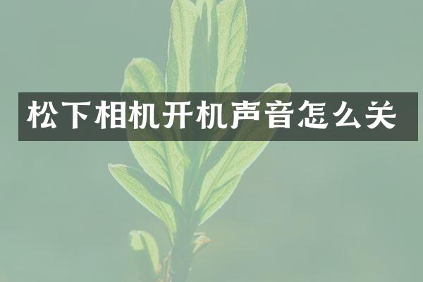 松下相机开机声音怎么关